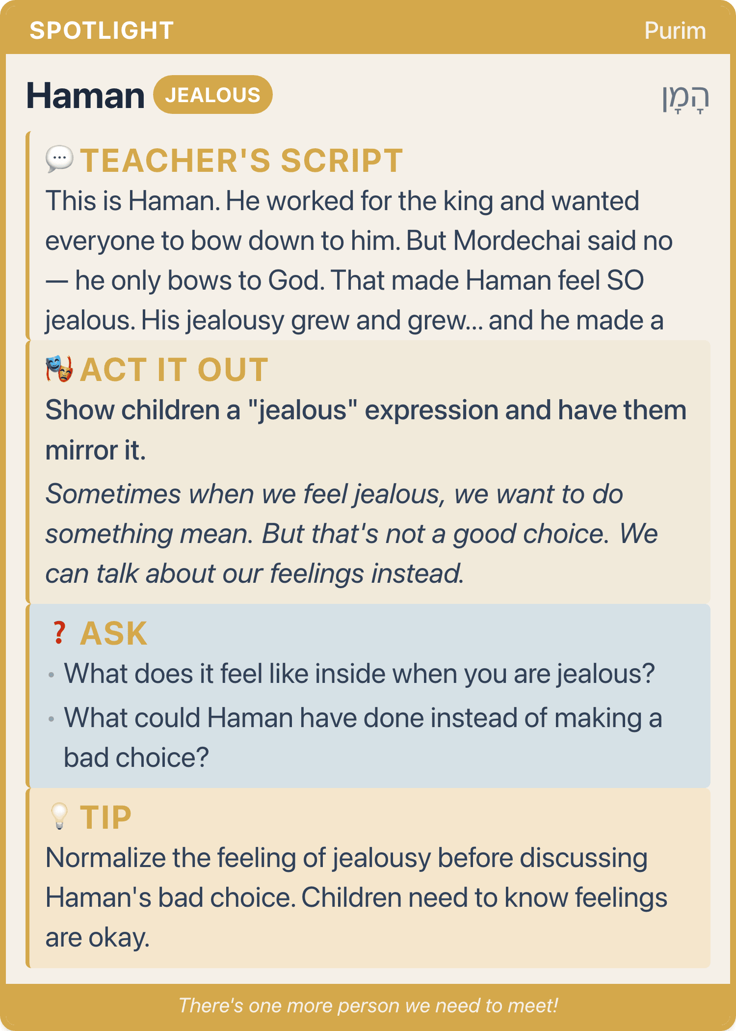 Haman β teacher content